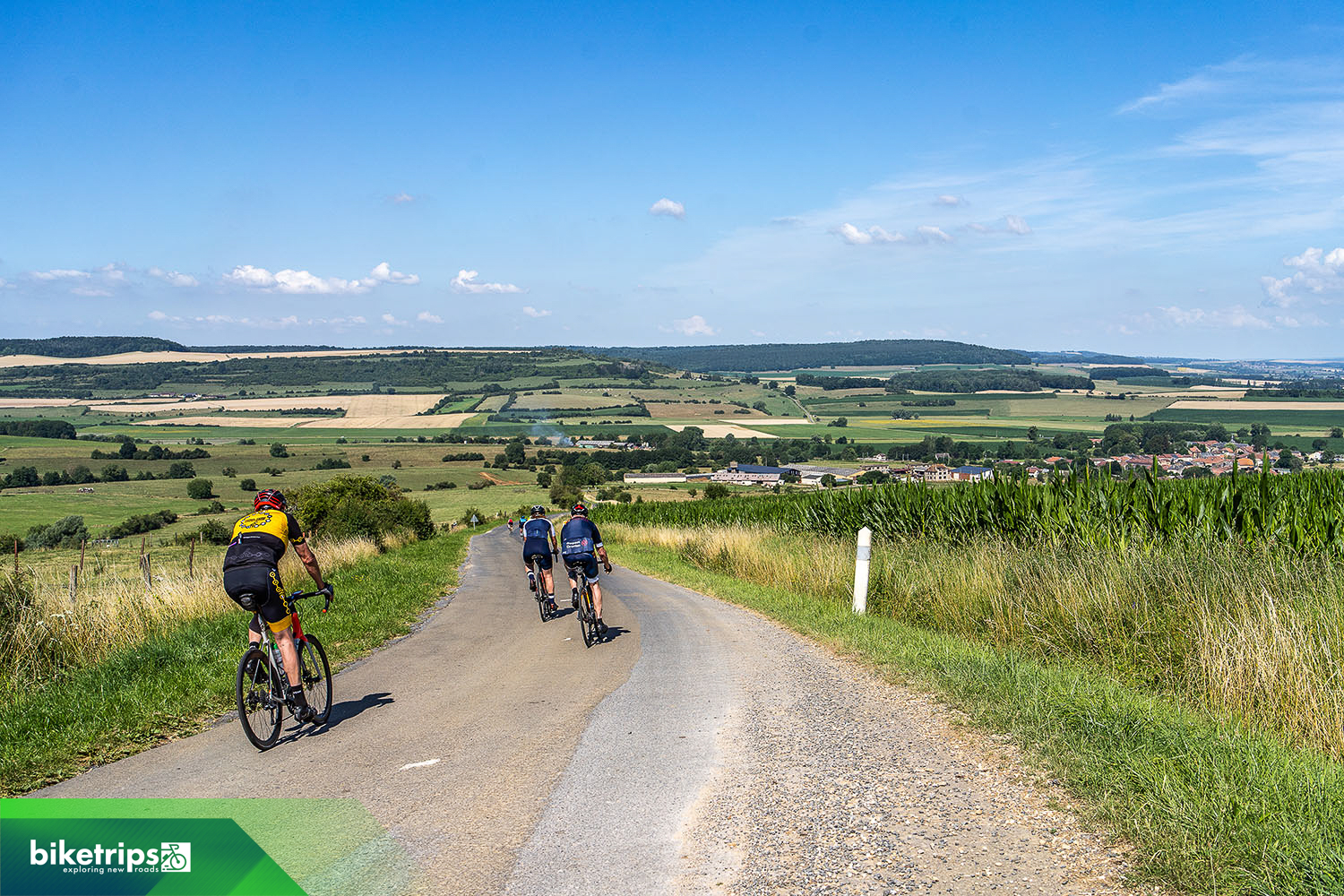 Fietsers in de Lorraine Frankrijk op fietsvakantie