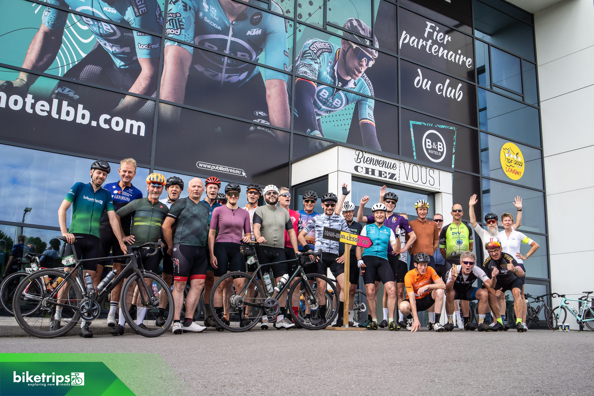 Fietsers in Longwy op fietsvakantie