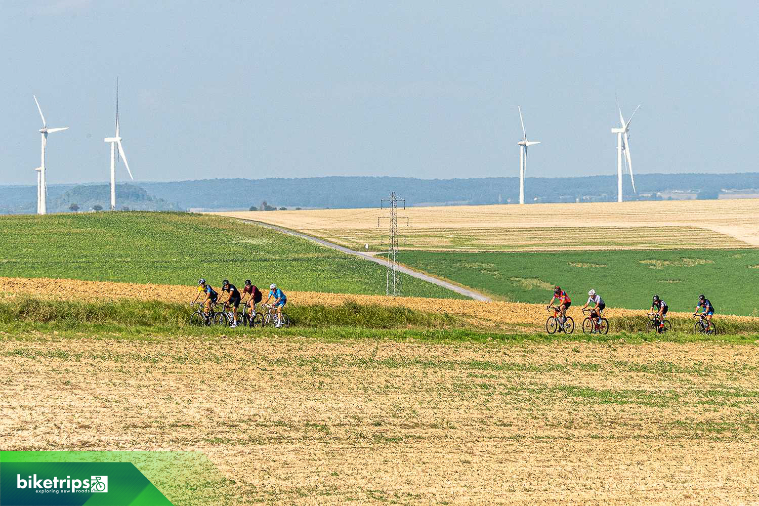 Groep fietsers in de Porcien op fietsvakantie