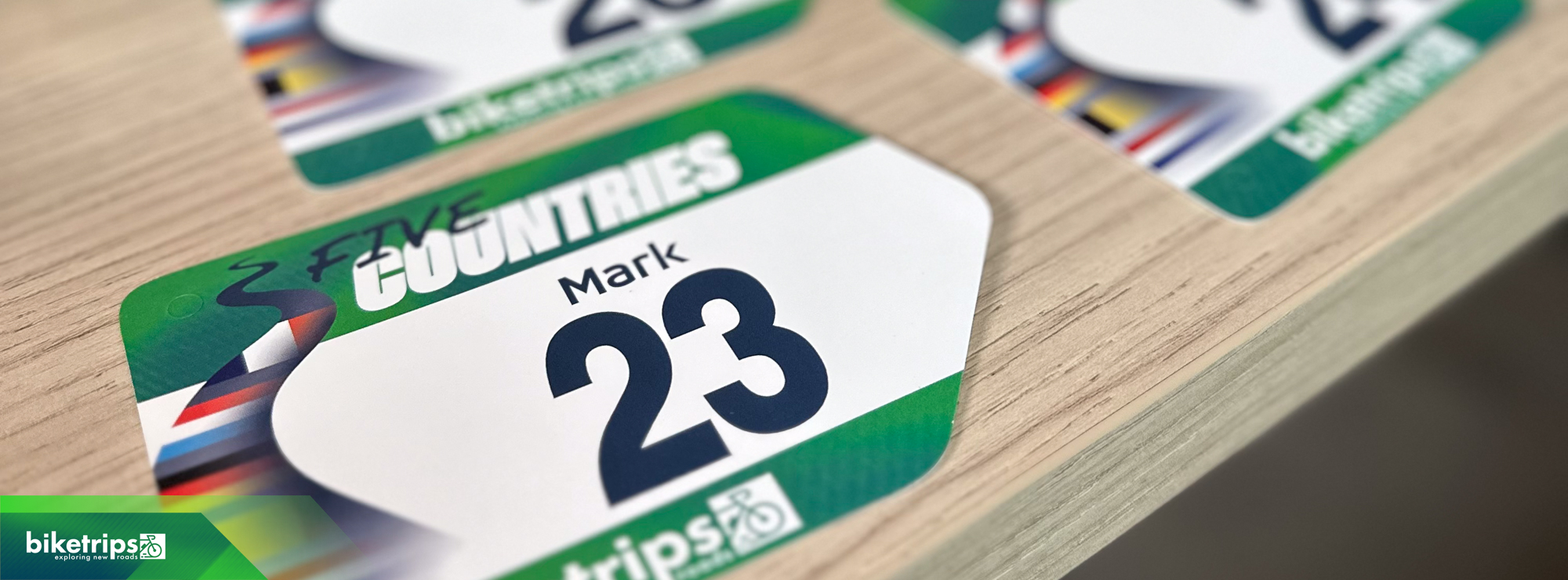 Kaderplaatje biketrips fietsvakantie liggen klaar voor five countries